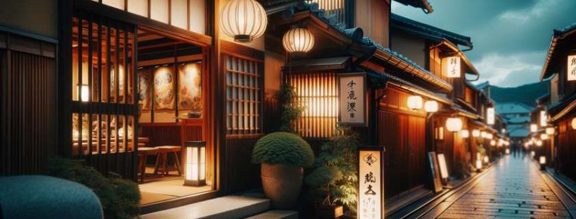 traditional restaurant in kyoto under a cloudy sky and best tofu restaurants in kyoto