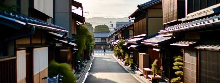 A serene view of the streets in Kyoto