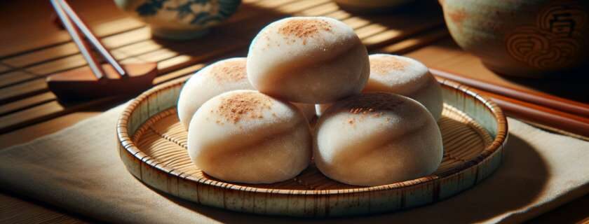 Yatsuhashi, a traditional Kyoto mochi, presented elegantly to capture its classic beauty and traditional essence