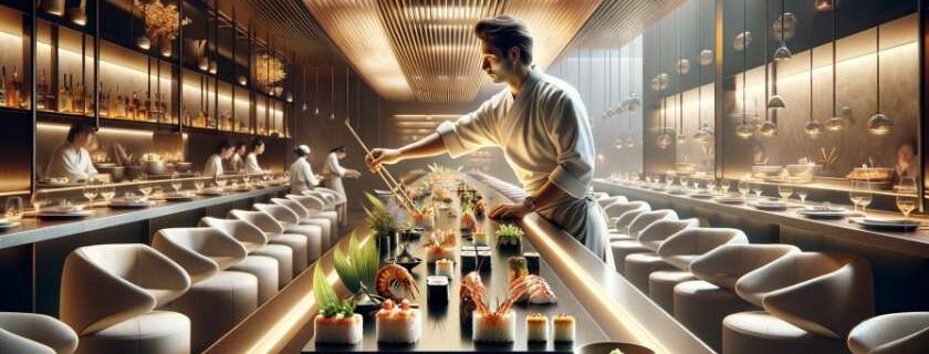 a modern omakase experience where traditional sushi-making artistry meets contemporary culinary innovations