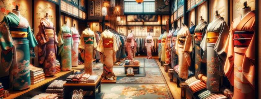 a wide selection of kimonos for rent in Kyoto, capturing the beauty and variety of these traditional Japanese garments